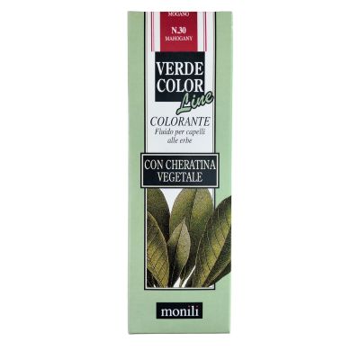 VERDECOLOR COLORANTE FLUIDO PER CAPELLI ALLE ERBE 75 ml - N. 30 MOGANO