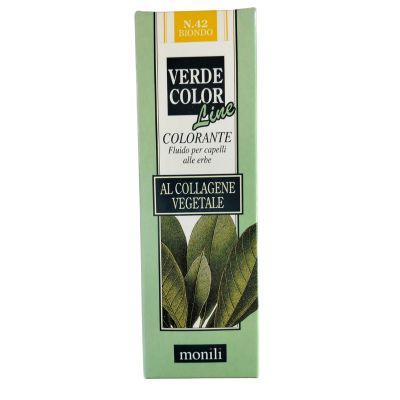 ULTIMI PEZZI-VERDECOLOR COLORANTE FLUIDO PER CAPELLI ALLE ERBE 75 ml - N. 42 BIONDO