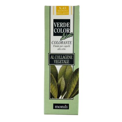 ULTIMI PEZZI-VERDECOLOR COLORANTE FLUIDO PER CAPELLI ALLE ERBE 75 ml - N. 43 BIONDO BRILLANTE