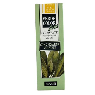 VERDECOLOR COLORANTE FLUIDO PER CAPELLI ALLE ERBE 75 ml - N. 41 BIONDO CENERE
