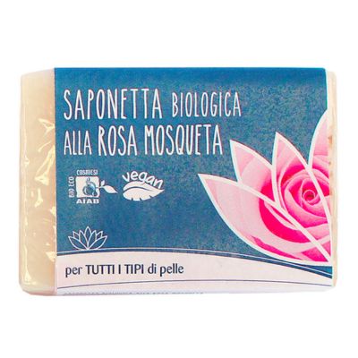 SAPONETTA BIOLOGICA ALLA ROSA MOSQUETA – FIOR DI LOTO 100 g