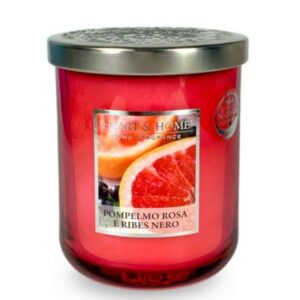 CANDELA PROFUMATA POMPELMO ROSA E RIBES NERO - 320G -75 H – 8,5x 12 cm