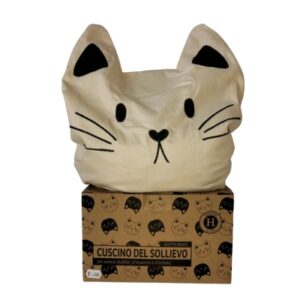 CUSCINO DEL SOLLIEVO GATTO BEIGE con noccioli di ciliegia